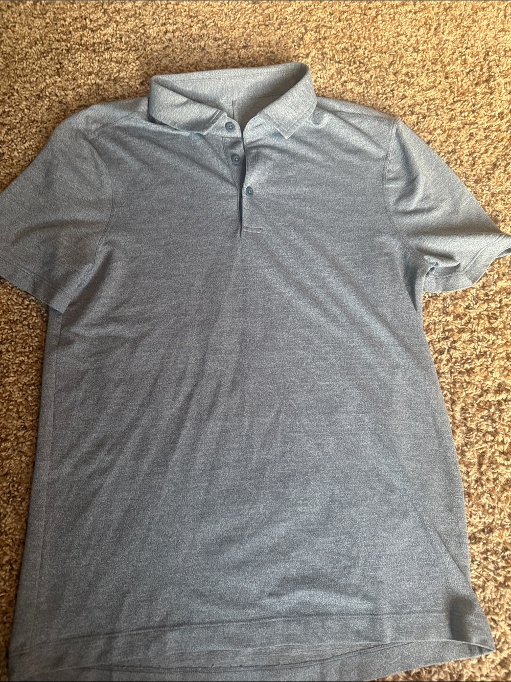 Men's Blue Gray Polo Shirt - Classic Short Sleeve